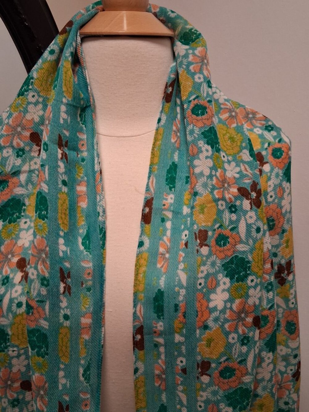 Aratta Teal Floral Wrap Scarf Shawl Coverup NEW